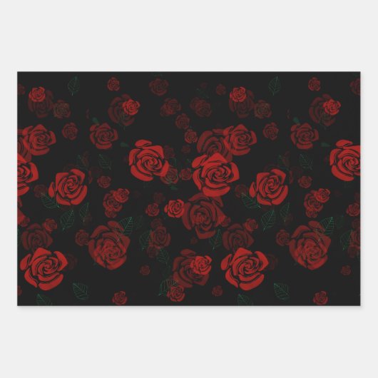 Romantische rode rozen inpakpapier vel (Voorkant 3)