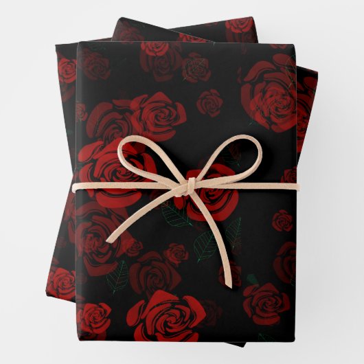 Romantische rode rozen inpakpapier vel (In situ)