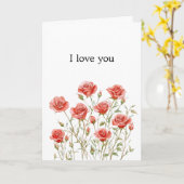 Romantische rode rozen liefde kaart (Gele Bloem)