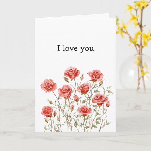 Romantische rode rozen liefde kaart (Gele Bloem)