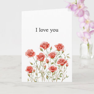 Romantische rode rozen liefde kaart