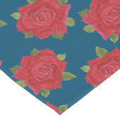 Romantische rode rozen op Blauwe Aangepaste Table Korte Tafelloper (Hoek)