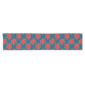 Romantische rode rozen op Blauwe Aangepaste Table Korte Tafelloper (Horizontaal)