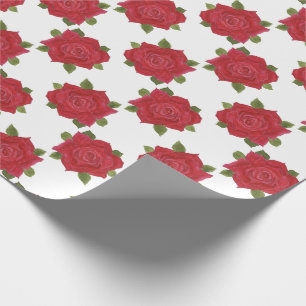 Romantische rode rozen op wit aangepast omslagpapi cadeaupapier