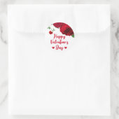 Romantische rode rozen op witte Valentijnsdag Ronde Sticker (Tas)