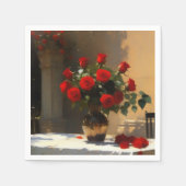 Romantische rode rozen servet (Voorkant)