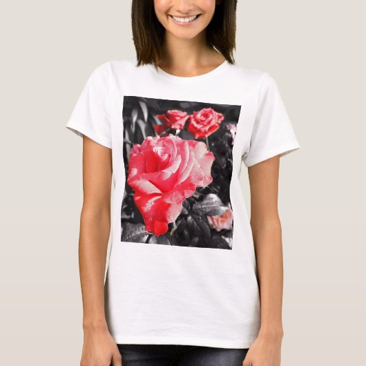 Romantische rode rozen t-shirt (Voorkant)