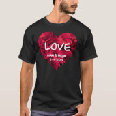 Romantische rode rozen Valentijn hart | monogram T-shirt (Voorkant)