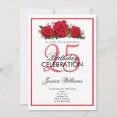 Romantische rode rozen verjaardag kaart (Voorkant)