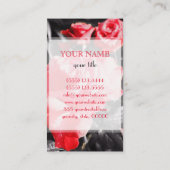 Romantische rode rozen visitekaartje (Achterkant)