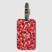 Romantische rode rozenblaadjes Bloemen Bagagelabel (Voorkant (verticaal))