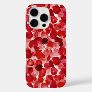 Romantische rode rozenblaadjes Bloemen iPhone 16 Pro Hoesje