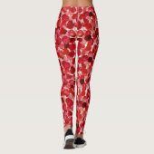 Romantische rode rozenblaadjes Bloemen Leggings (Achterkant)