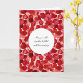 Romantische rode rozenblaadjes bloemenbruiloft kaart (Gele Bloem)