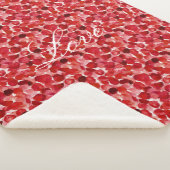 Romantische rode rozenblaadjes bloemenliefde sherpa deken (3/4)