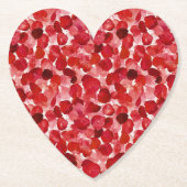 Romantische Rode Rozenblaadjes Bloemige Bruiloftsd Kartonnen Onderzetters (Voorkant)