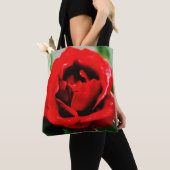 Romantische rode rozenbloem tote bag (Dichtbij)