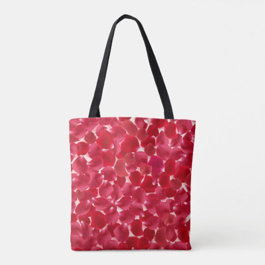 Romantische rode rozenpatroon Valentijnsdag Canvas Tote Bag (Achterkant)