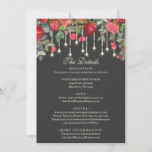 Romantische rode rozentuin alles in één bloemenbru kaart (Achterkant)