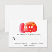 Romantische rode Waterverf bruiloft RSVP Kaartje (Voorkant / Achterkant)