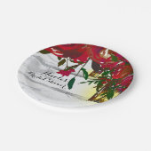 Romantische Rode Waterverf Rozen en Lantaarnbruilo Papieren Bordje (Gekanteld)