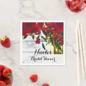 Romantische Rode Waterverf Rozen en Lantaarnbruilo Servetten (Insitu)