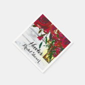 Romantische Rode Waterverf Rozen en Lantaarnbruilo Servetten (Hoek)