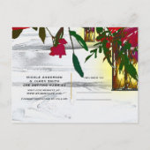 Romantische Rode Waterverf Rozen & Lantaarn Opslaa Aankondigingskaart (Achterkant)