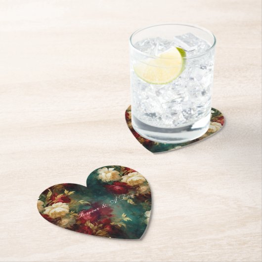 Romantische rode witte bloemen bruidsshower bruilo kartonnen onderzetters (Insitu)