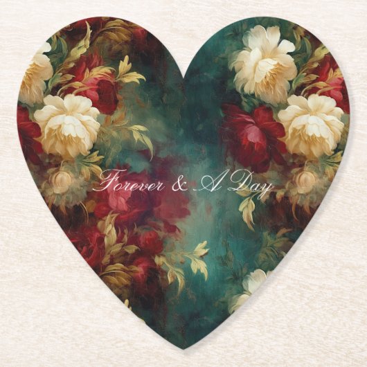 Romantische rode witte bloemen bruidsshower bruilo kartonnen onderzetters (Voorkant)