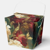 Romantische rode witte bloemen bruiloft bruidsfees bedankdoosjes (Voorkant)