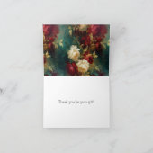 Romantische rode witte bloemen dank je bedankkaart (Binnen)