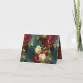 Romantische rode witte bloemen dank je bedankkaart (Achterkant)