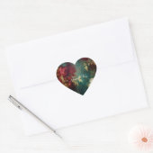 Romantische rode witte bloemen hart sticker (Envelop)