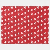 Romantische rode witte harten fleece deken (Voorkant (Horizontaal))