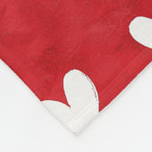 Romantische rode witte harten fleece deken (Hoek)