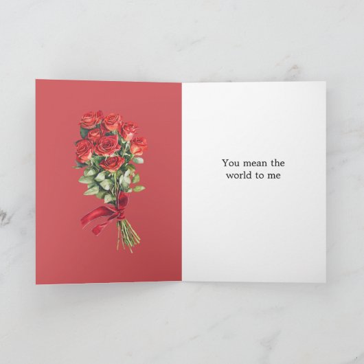 Romantische rode witte rozen liefde kaart (Binnen)