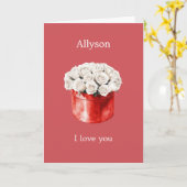 Romantische rode witte rozen liefde kaart (Gele Bloem)