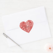 Romantische rode witte strepen harten liefde hart sticker (Envelop)