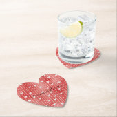 Romantische rode witte strepen harten liefde kartonnen onderzetters (Insitu)