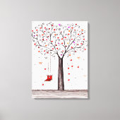 ROMANTISCHE RODE ZWARTE INKT HARTBOOM MET SCHOMMEL CANVAS AFDRUK (Voorkant)