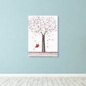 ROMANTISCHE RODE ZWARTE INKT HARTBOOM MET SCHOMMEL CANVAS AFDRUK (Insitu (Houten vloer))