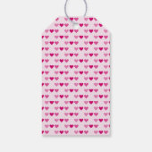 Romantische roeier aangepaste tekst roze harten cadeaulabel (Achterkant)