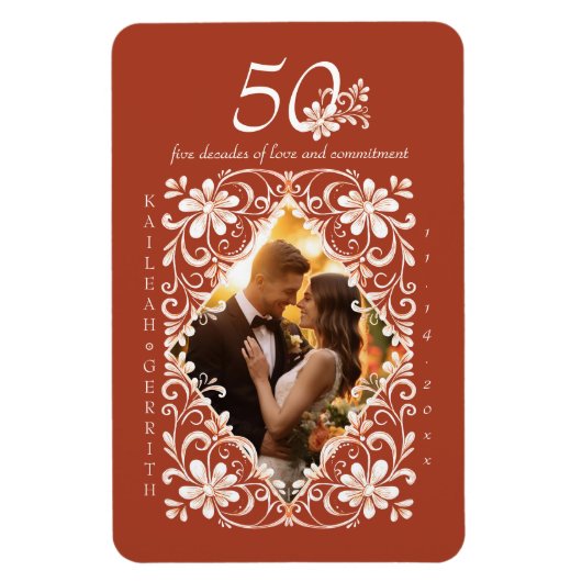 Romantische roest 50 Jubileum fotomagneet Magneet (Verticaal)