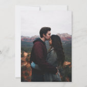 romantische roestbruine Floral met foto-bruiloft Kaart (Achterkant)