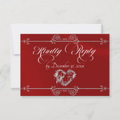 Romantische Rol Hart - Rood RSVP Kaartje (Voorkant)