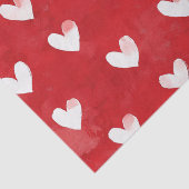 Romantische Rood Witte Hartjes Bruidsmeisje Feest Tissuepapier (Detail)