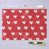 Romantische Rood Witte Hartjes Bruidsmeisje Feest Tissuepapier (Craft)