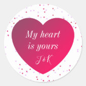 Romantische roodroze harten Valentijnsdag Ronde Sticker (Voorkant)