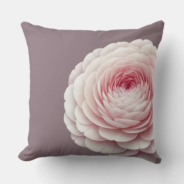 Romantische Rook Mauve Bloemenkussen Kussen (Voorkant)